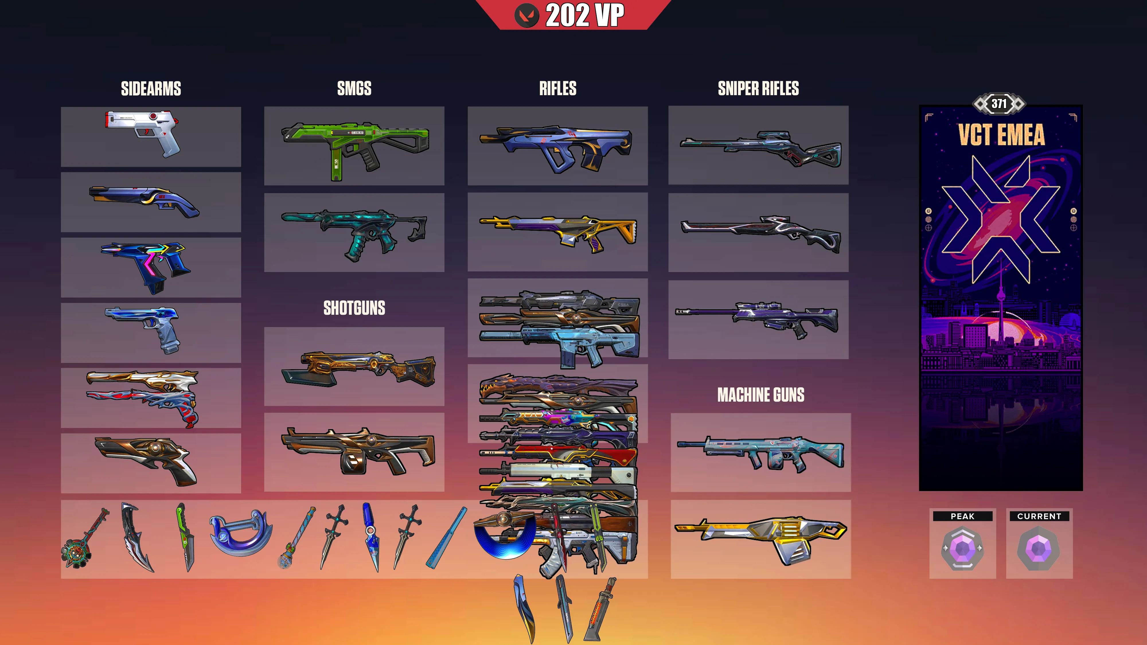 EU ⸱ 🎖️ Diamond 1 ⸱ 🔢 371 Level ⸱ ⬆️ Peak Diamond 2 ⸱ 🔫 132 Skins ⸱ 🎟️ 7x Battlepass ⸱ 💰 202 VP ⸱ 🔮 85 RP ⸱ 🧬 29x Agents ⸱ 📝 Check Description 1