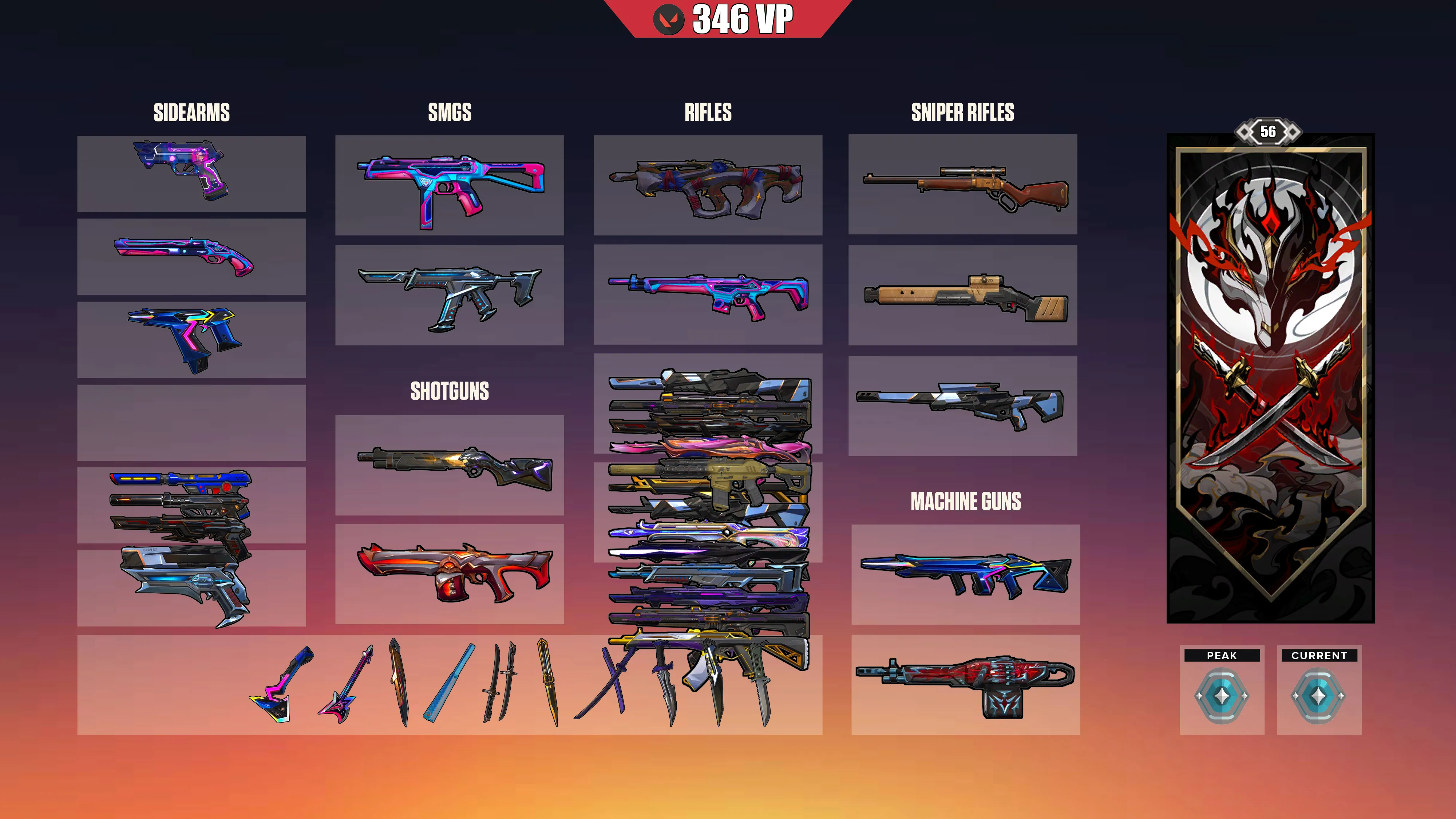 EU ⸱ 🎖️ Platinum 3 ⸱ 🔢 56 Level ⸱ ⬆️ Peak Platinum 3 ⸱ 🔫 76 Skins ⸱ 🎟️ 4x Battlepass ⸱ 💰 346 VP ⸱ 🔮 5 RP ⸱ 🧬 19x Agents ⸱ 📝 Check Description 1