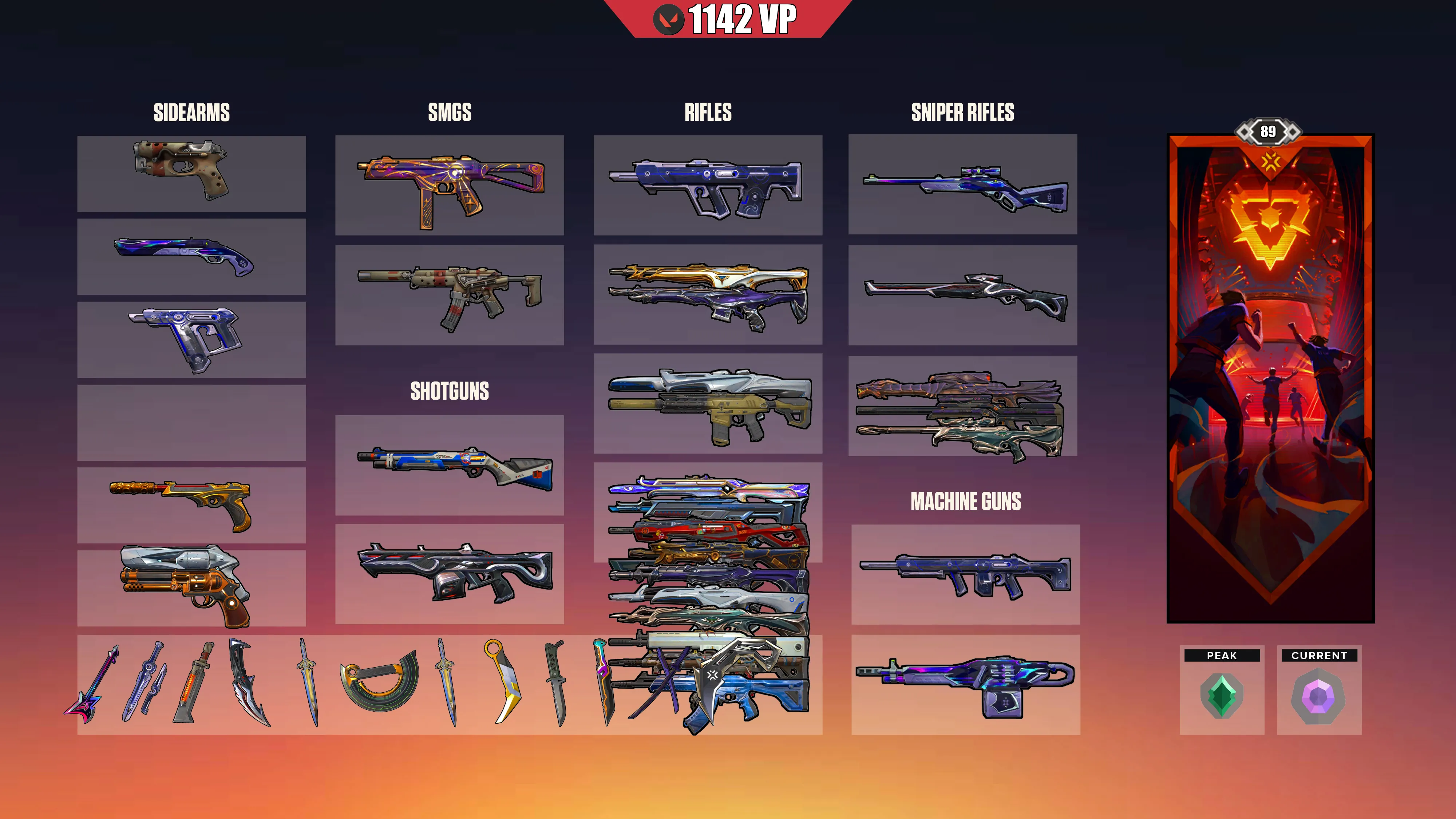 EU ⸱ 🎖️ Diamond 1 ⸱ 🔢 89 Level ⸱ ⬆️ Peak Ascendant 1 ⸱ 🔫 78 Skins ⸱ 🎟️ 4x Battlepass ⸱ 💰 1142 VP ⸱ 🔮 50 RP ⸱ 🧬 29x Agents ⸱ 📝 Check Description 1
