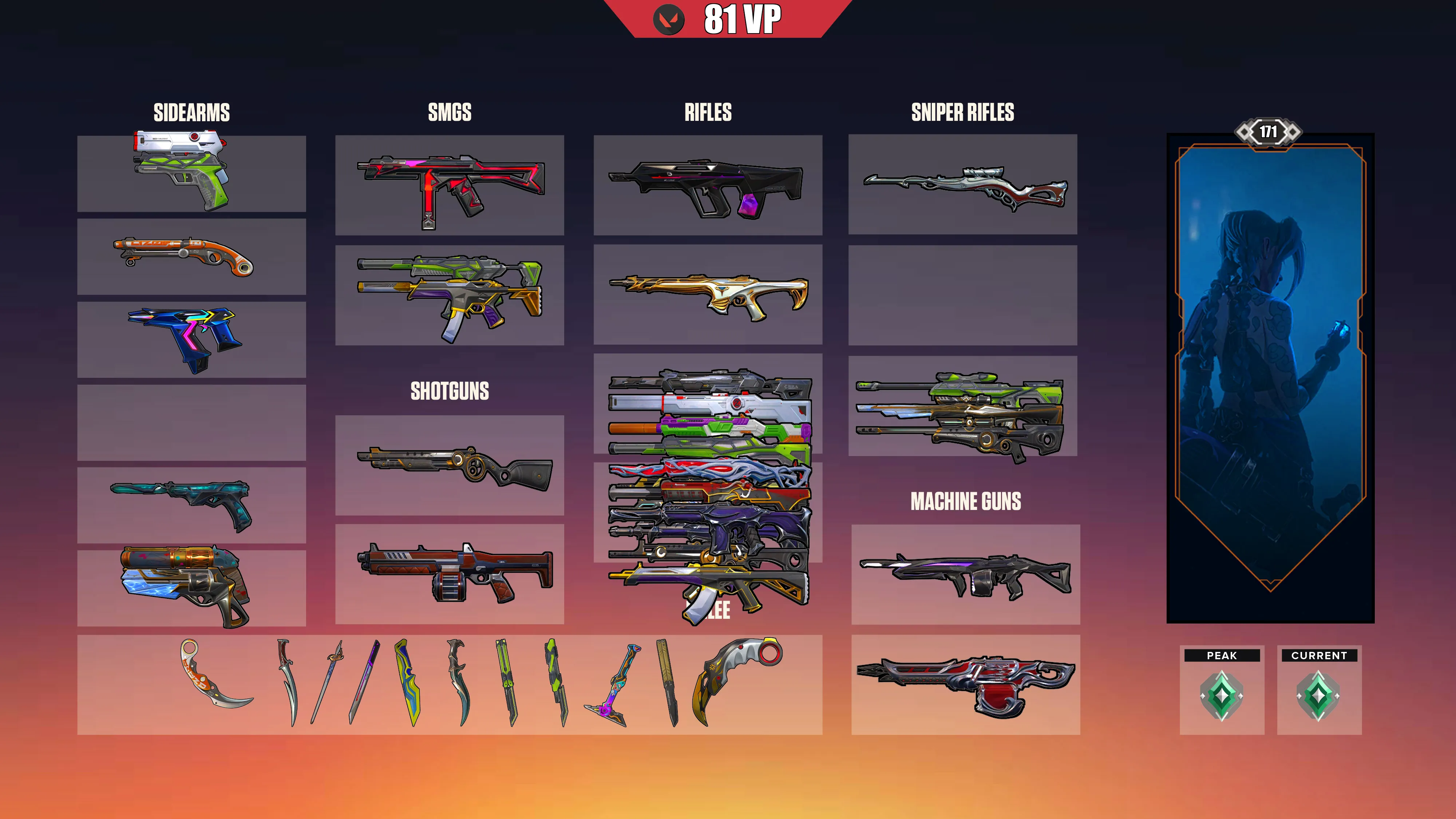 EU ⸱ 🎖️ Champions 2021 Full Collection ⸱ 🔢 171 Level ⸱ ⬆️ Peak Ascendant 3 ⸱ 🔫 115 Skins ⸱ 🎟️ 7x Battlepass ⸱ 💰 81 VP ⸱ 🔮 45 RP ⸱ 🧬 28x Agents ⸱ 📝 Check Description 1